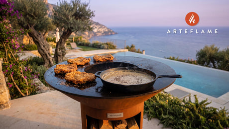 Grilled Country Fried Steak (Kentucky Style) cooking on an Arteflame grill