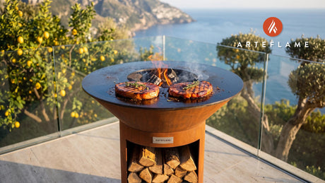 Seared Ham Steaks cooking on an Arteflame grill