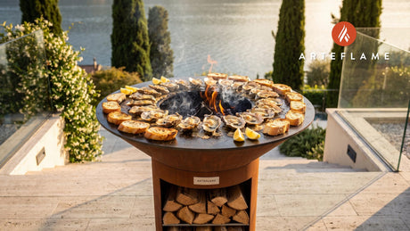 Char-Grilled BBQ Oysters (Louisiana Style) cooking on an Arteflame grill