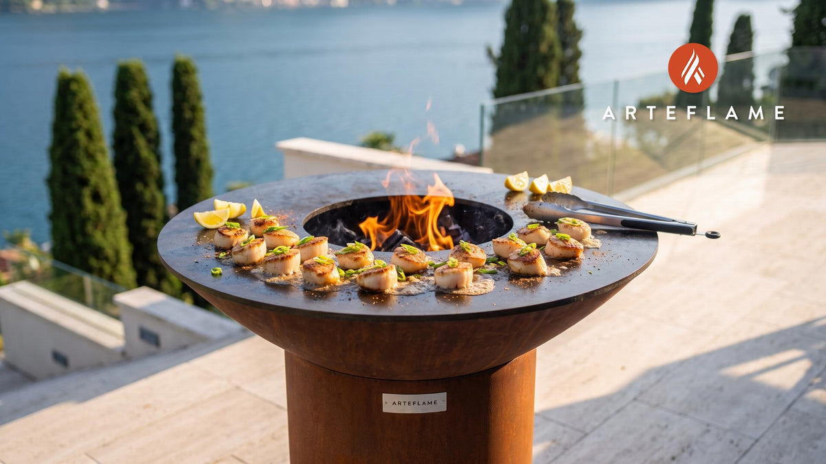 Grilled Scallops cooking on an Arteflame grill