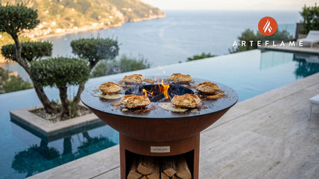 Grilled Stuffed Crabs (Louisiana Style) cooking on an Arteflame grill