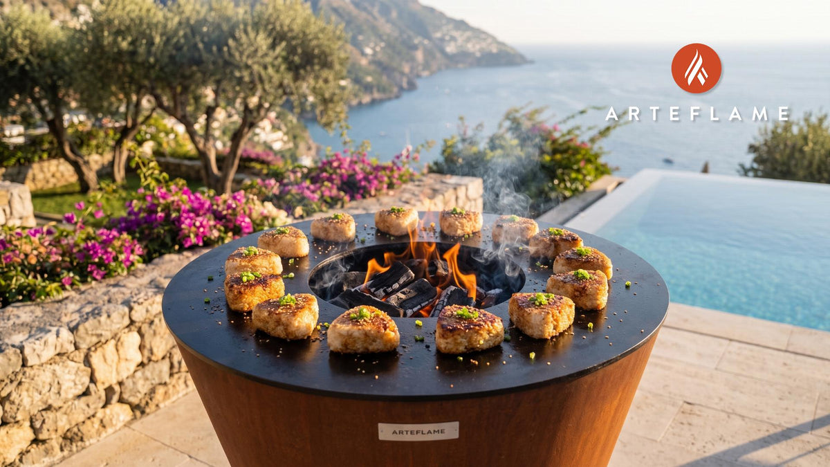 Grilled Yaki Onigiri cooking on an Arteflame grill