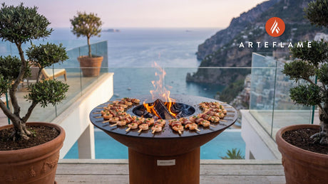 Grilled Tasso Wrapped Shrimp (Louisiana Style) cooking on an Arteflame grill