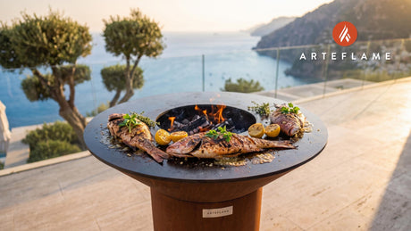 Grilled Gulf Snapper (Louisiana Style) cooking on an Arteflame grill