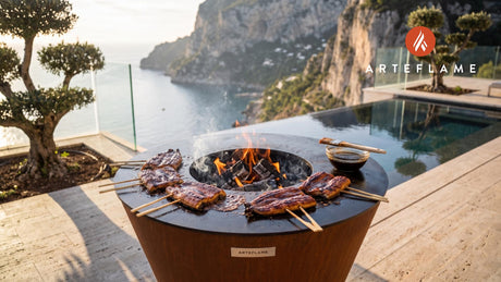 Grilled Eel (Unagi) cooking on an Arteflame grill