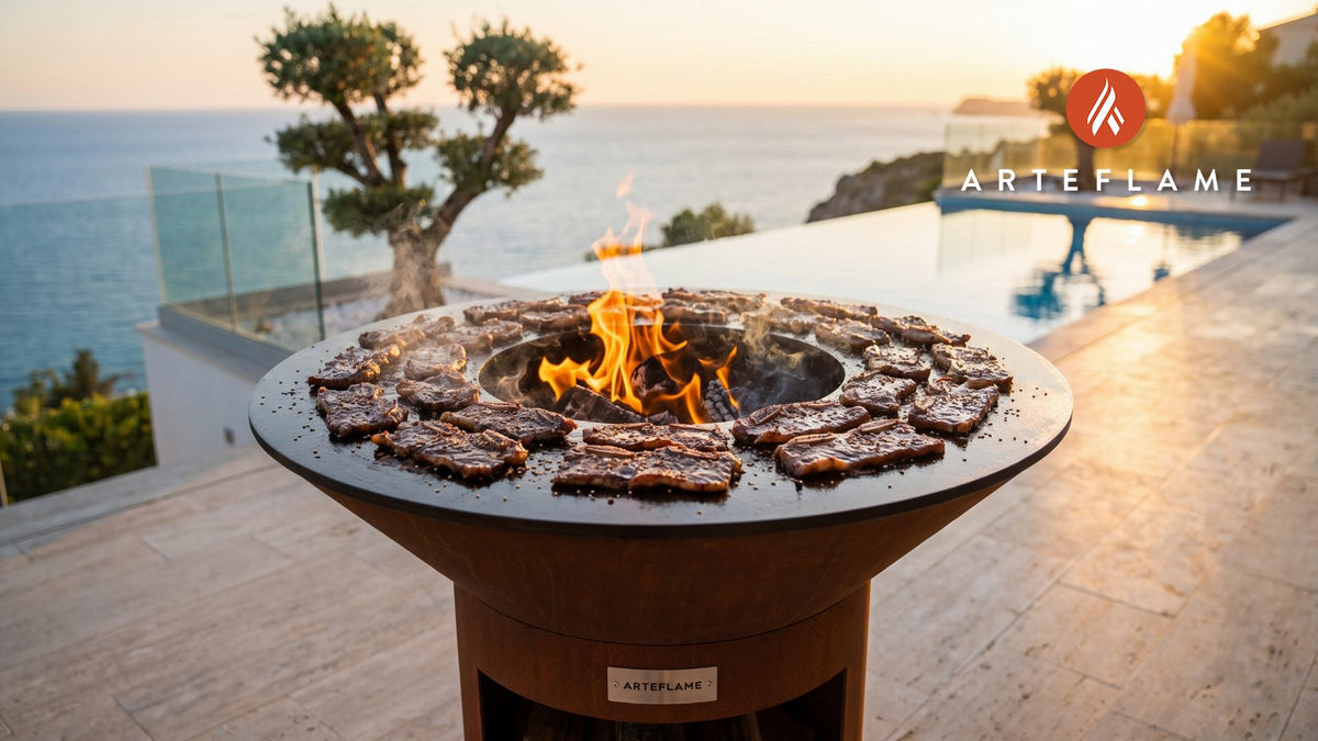Grilled Short Ribs (Japanese Yakiniku Style) cooking on an Arteflame grill
