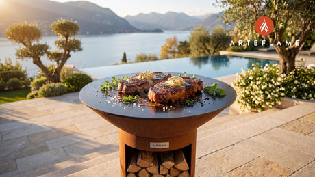 New York Strip Steak (Louisiana Creole Style) cooking on an Arteflame grill