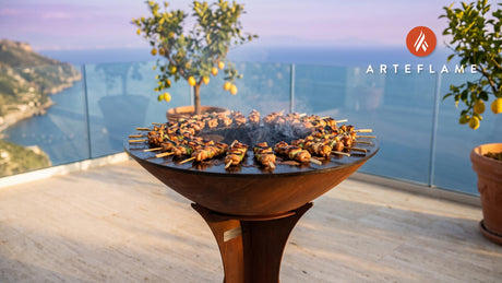Juicy Yakitori Chicken Skewers (Japanese Style) cooking on an Arteflame grill