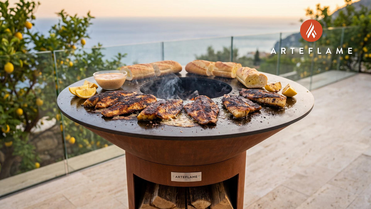 Cajun Grilled Catfish Po' Boy (Louisiana Style) cooking on an Arteflame grill