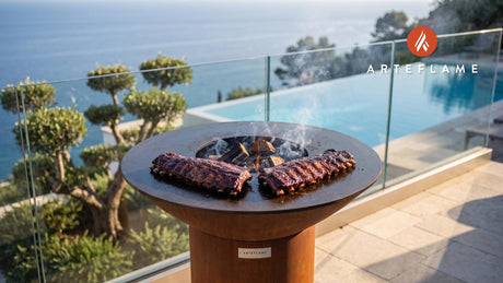 Pecan Smoked Ribs (Louisiana Style) cooking on an Arteflame grill