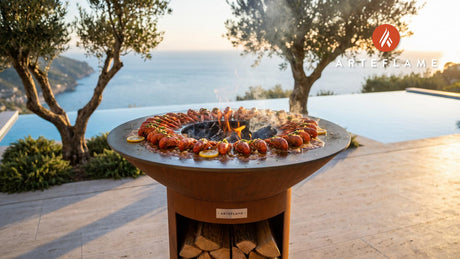 BBQ Crawfish Tails cooking on an Arteflame grill