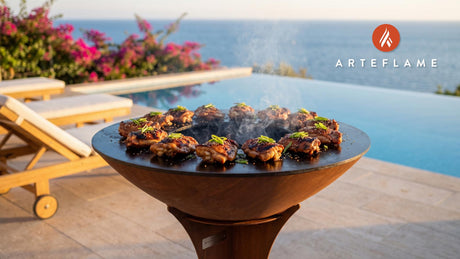 Juicy Grilled Chicken Thighs cooking on an Arteflame grill
