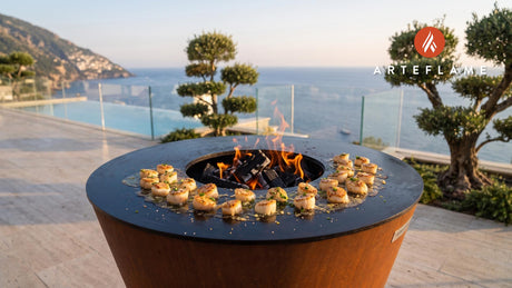 Seared Maine Scallops cooking on an Arteflame grill