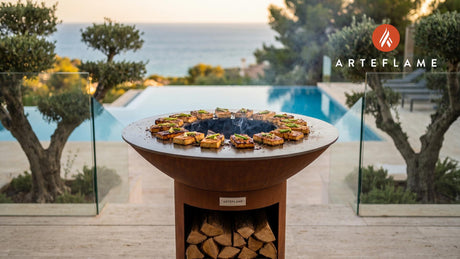 Crispy Grilled Tofu cooking on an Arteflame grill