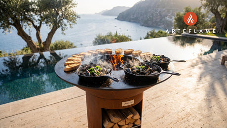 Smoked Maine Mussels cooking on an Arteflame grill