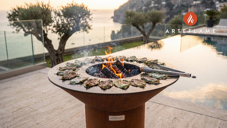Korean Grilled Perilla Leaves cooking on an Arteflame grill