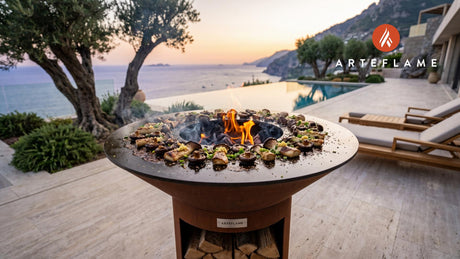 Korean Grilled Mushrooms cooking on an Arteflame grill