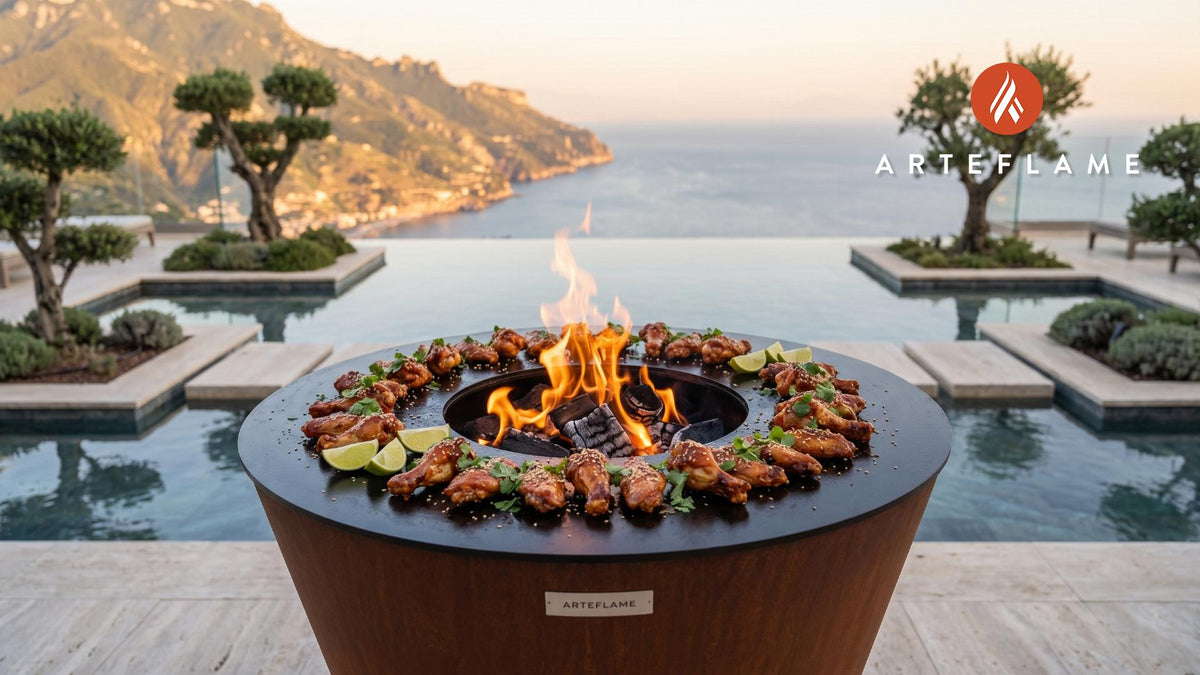 Maple Sriracha Chicken Wings (Maine Style) cooking on an Arteflame grill