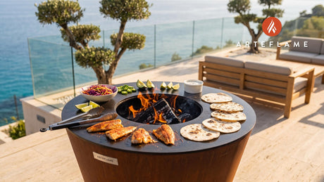 Smoked Haddock Fish Tacos (Maine Style) cooking on an Arteflame grill