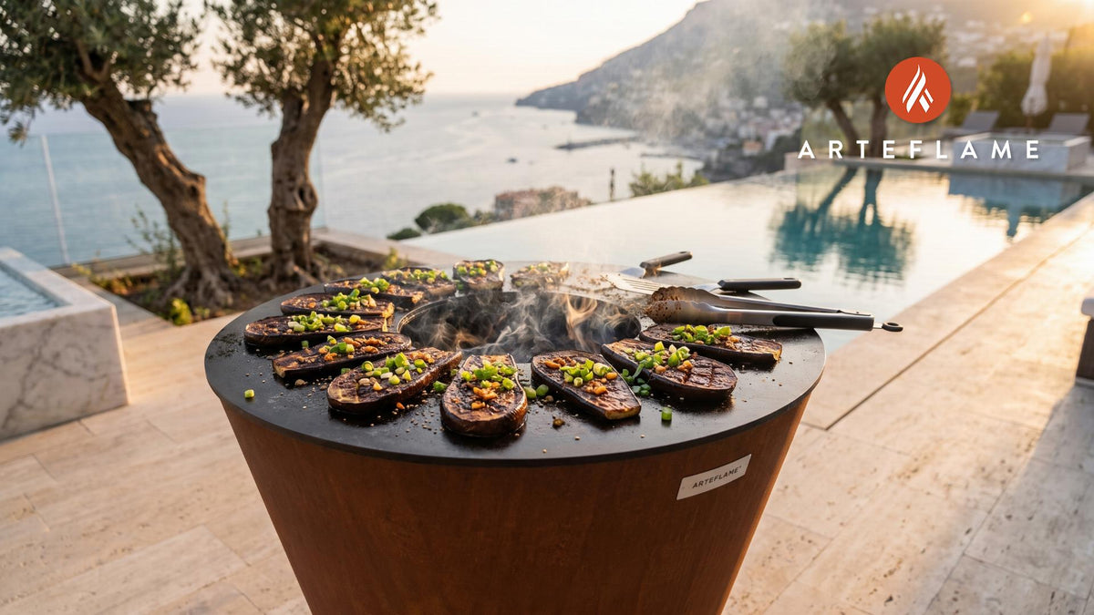 Grilled Eggplant cooking on an Arteflame grill