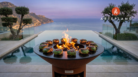 Crispy Grilled Perilla Rice Balls (Korean Style) cooking on an Arteflame grill