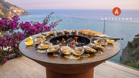 Grilled BBQ Quahogs (Maine Style) cooking on an Arteflame grill