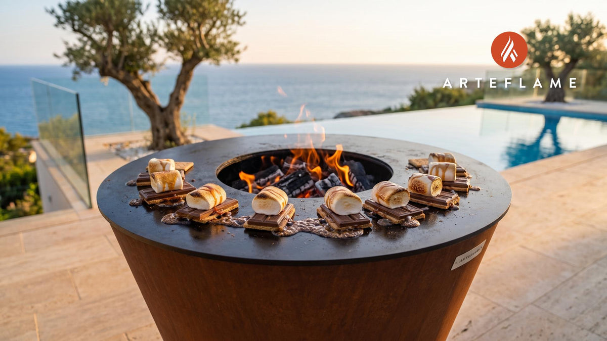 Grilled Maple S'mores (Maine Style) cooking on an Arteflame grill