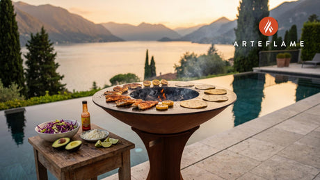 Grilled Rockfish Tacos (Maryland Style) cooking on an Arteflame grill