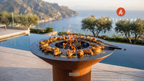 Old Bay Grilled Chicken Wings (Maryland Style) cooking on an Arteflame grill