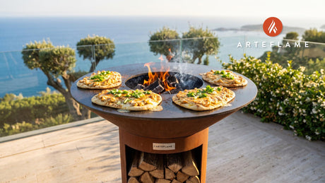 Smoky Crab Dip Flatbread (Maryland Style) cooking on an Arteflame grill