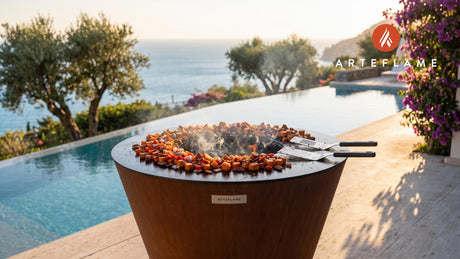 Grilled Sweet Potato Hash (Maryland Style) cooking on an Arteflame grill