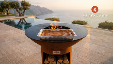 Grilled Pumpkin Pie Bars (Maryland Style) cooking on an Arteflame grill