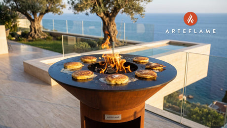 Crispy Cornmeal Johnnycakes (Massachusetts Style) cooking on an Arteflame grill