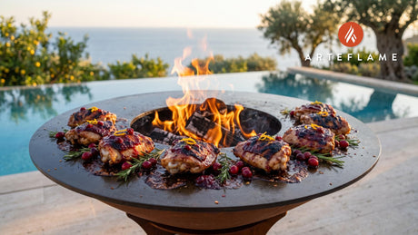 Grilled Cranberry Chicken (Massachusetts Style) cooking on an Arteflame grill