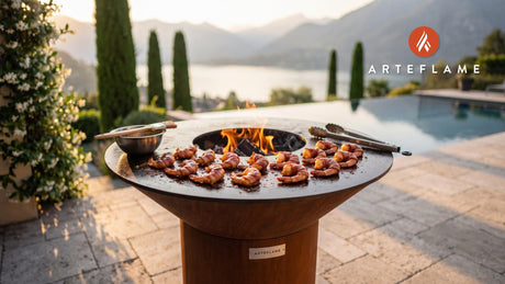 Maple Bacon Wrapped Shrimp (Massachusetts Style) cooking on an Arteflame grill