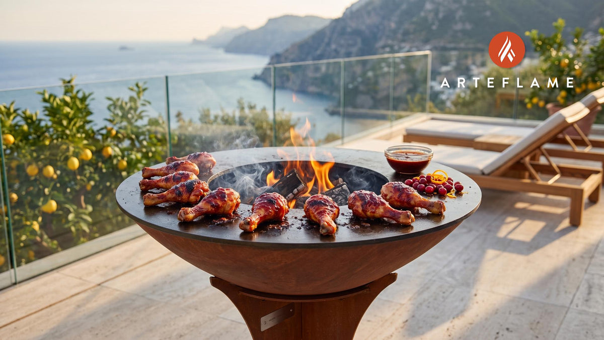 Cranberry BBQ Drumsticks (Massachusetts Style) cooking on an Arteflame grill