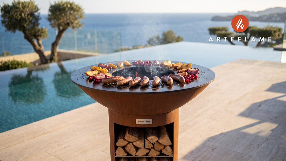 Grilled Sausages cooking on an Arteflame grill