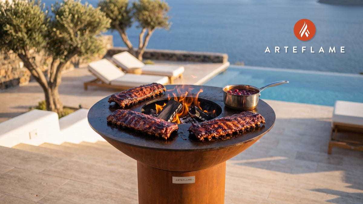 Cherry BBQ Ribs (Michigan Traverse City Style) cooking on an Arteflame grill