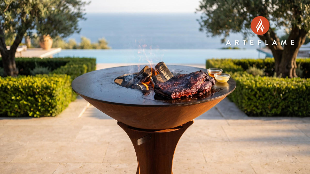 Cherrywood Smoked Brisket (Michigan Style) cooking on an Arteflame grill