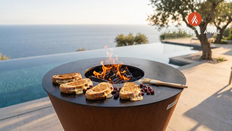 Smoked Gouda Grilled Cheese (Michigan Style) cooking on an Arteflame grill