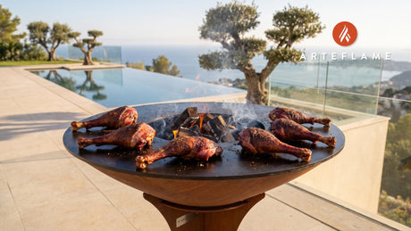Cherrywood Smoked Turkey Legs (Michigan Style) cooking on an Arteflame grill