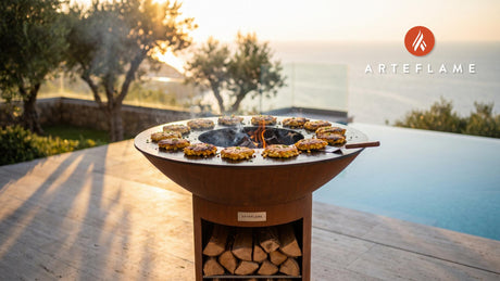 Grilled Sweet Corn Fritters (Michigan Style) cooking on an Arteflame grill
