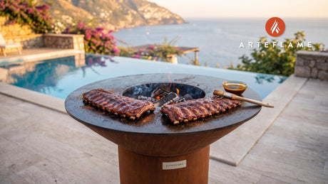 Maple Bourbon Smoked Ribs (Minnesota Style) cooking on an Arteflame grill