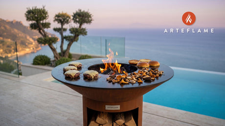 Juicy Bison Burgers & Wild Mushrooms (Minnesota Style) cooking on an Arteflame grill