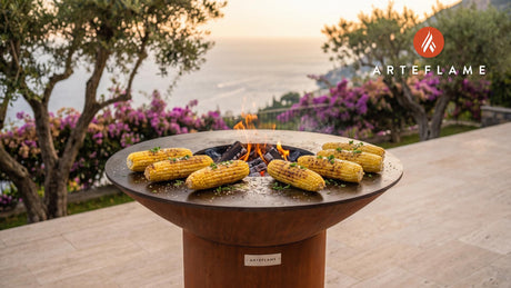 Buttered Grilled Sweet Corn (Minnesota Style) cooking on an Arteflame grill