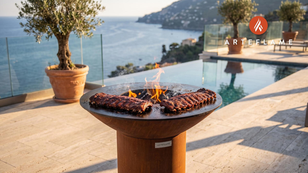Tender BBQ Pork Ribs (Mississippi Style) cooking on an Arteflame grill