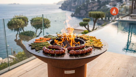 Hickory Smoked Sausages (Mississippi Style) cooking on an Arteflame grill