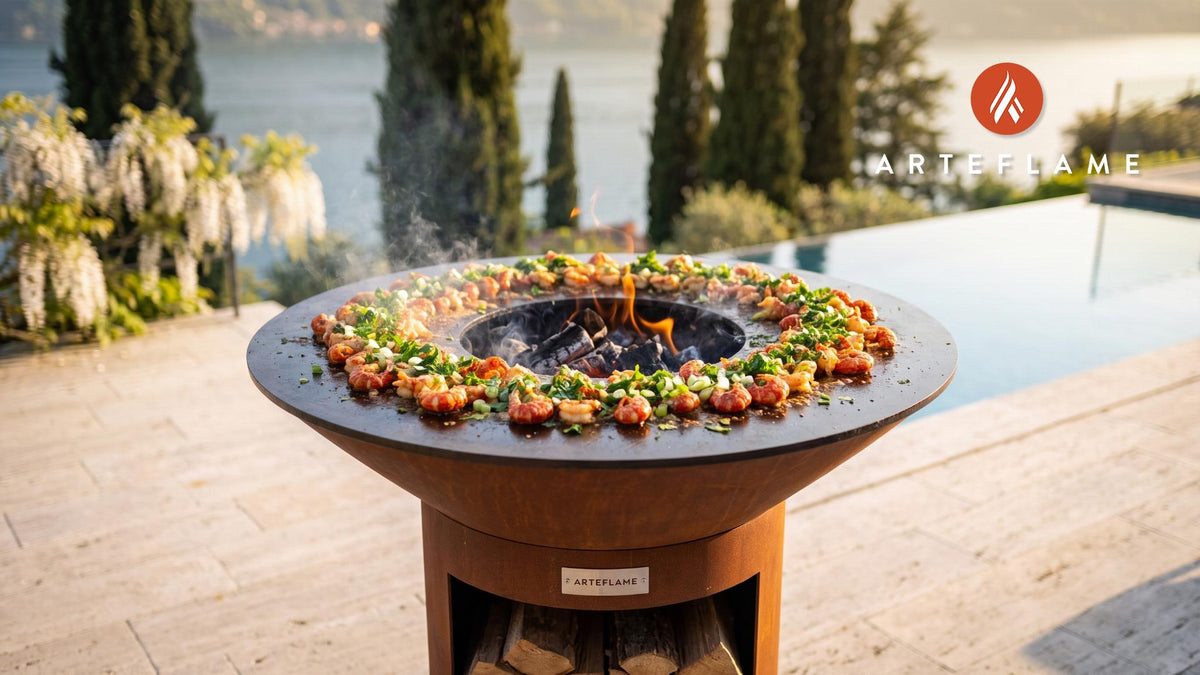 Grilled Crawfish Tails (Mississippi Style) cooking on an Arteflame grill
