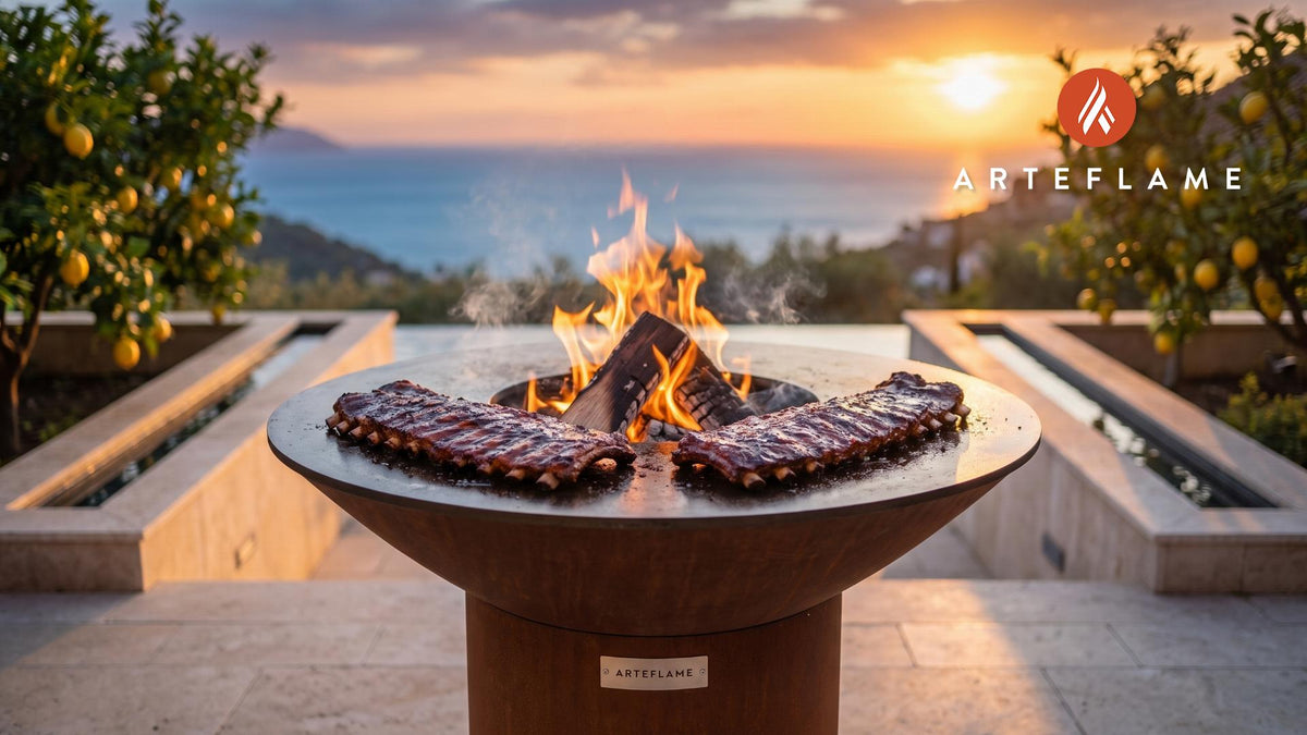 Bourbon Glazed BBQ Ribs (Mississippi Style) cooking on an Arteflame grill