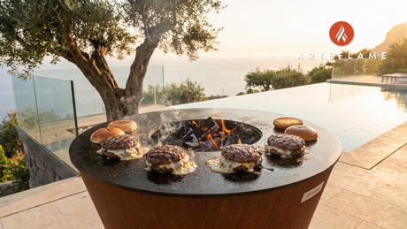 Juicy Blue Cheese Burgers (Mississippi Style) cooking on an Arteflame grill